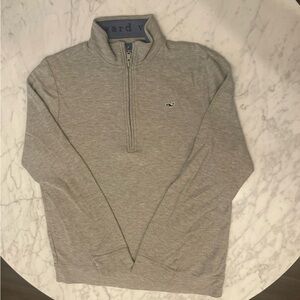 Vineyard Vines Men's Light Gray Zip-Up Pullover